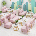 Nordic fabric sofa dessert shop iron sofa seat